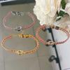 2026 Red Rope Plated 18k Rose Gold Horseshoe Buckle Bracelet Natal Year Horse Year Transfer Diamond-encrusted Woven Couple Hand Rope