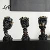 Skull And Rose Sculpture Hear No Evil Speak See Evil Vase Resin Ornament with Dark Themed Home Decor Decor Halloween Gothic Skeleton Display