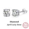 ORSA JEWELS 925 Sterling Silver Birthstone Stud Earrings for Women Sparkling Heart Cut CZ Small Earrings Birthday Gift APE32