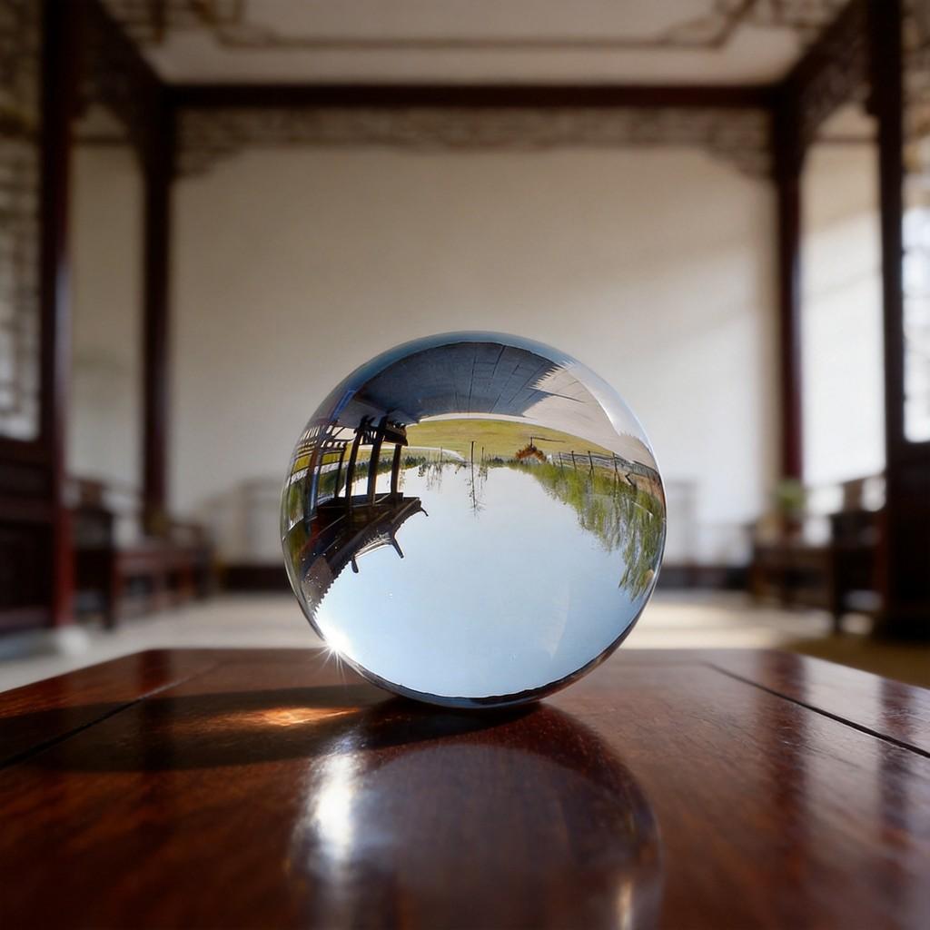 Chinese Style Crystal Balls With Transparent Glass For Collectors And Decorations