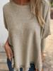 Oversized Long Sleeve Knit Top with Floral Lace Trim for Women - Autumn Winter