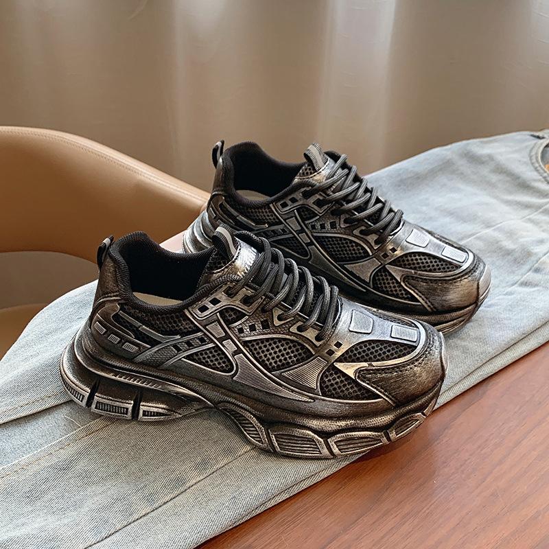 Dad Shoes Women's New Retro Double Net Sports Shoes Thick Bottom Personality Casual Women's Sports Shoes