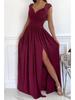 V Neck Lace Solid Color Dress Waist Hugging Overlapping  Elegant Pleated Dress for Women Sleeveless Loose Dresses Causal Dress