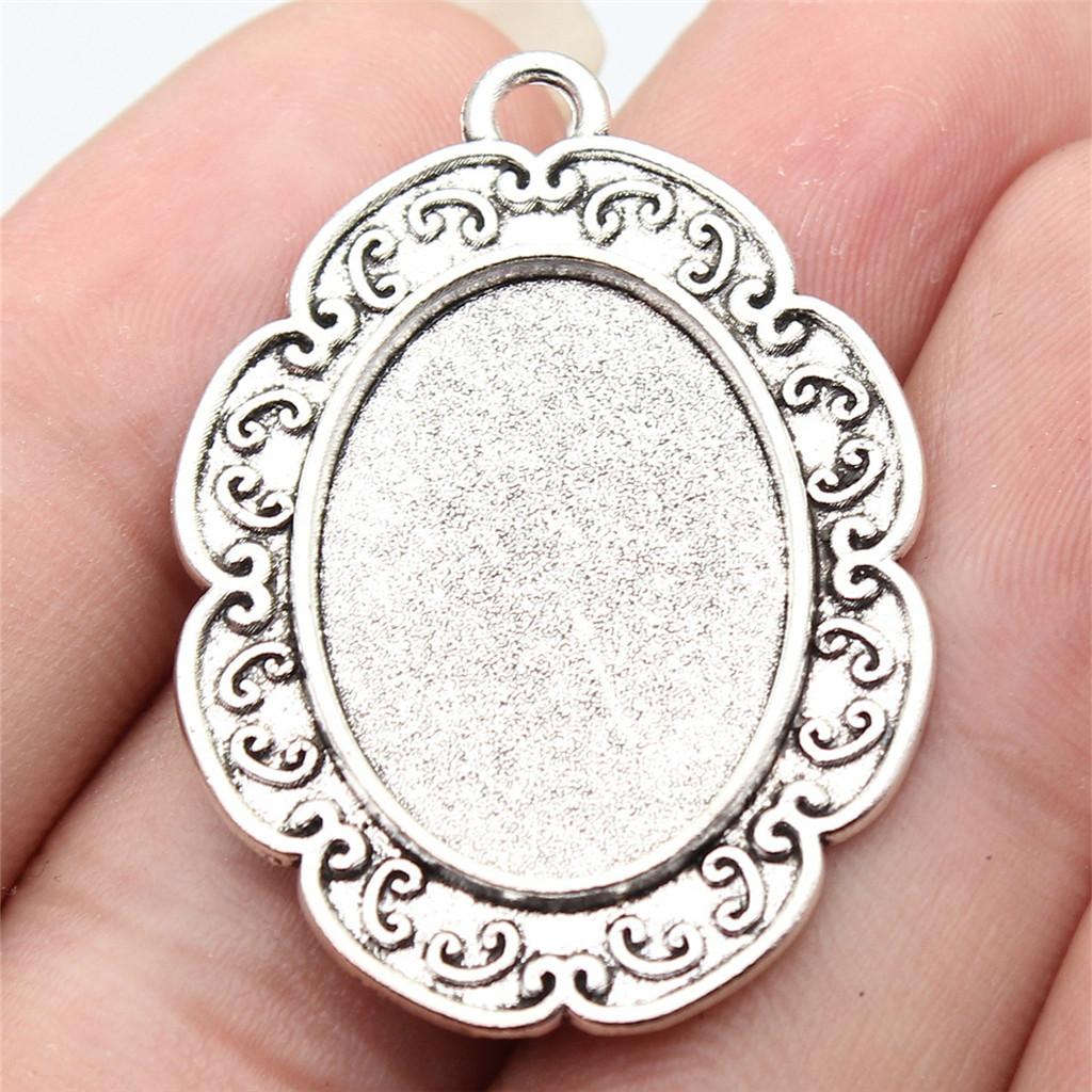 Accessories Parts Fit 18x25mm Oval Glass Cabochon Base Tray Bezel Wedding Jewelry Findings QA039