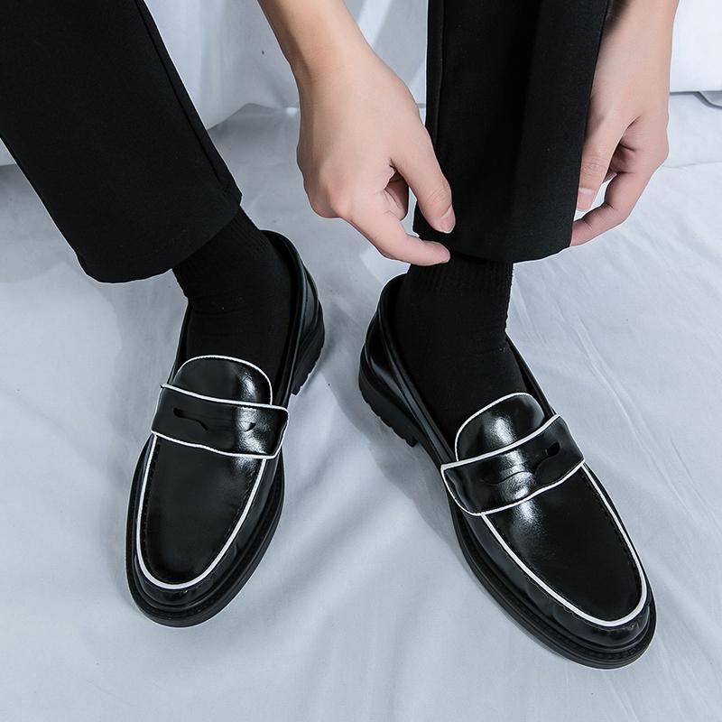 Men Loafers Street Style Shoes Thick Sole Formal Business Wedding Dress Prom Tuxedo Party Shoes Large Size