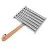 Hot-Dog-Rolle Wurstständer mit Holzgriff Edelstahl BBQ Hot-Dog-Griller für gleichmäßig gegarte Würstchen 5 Kapazität