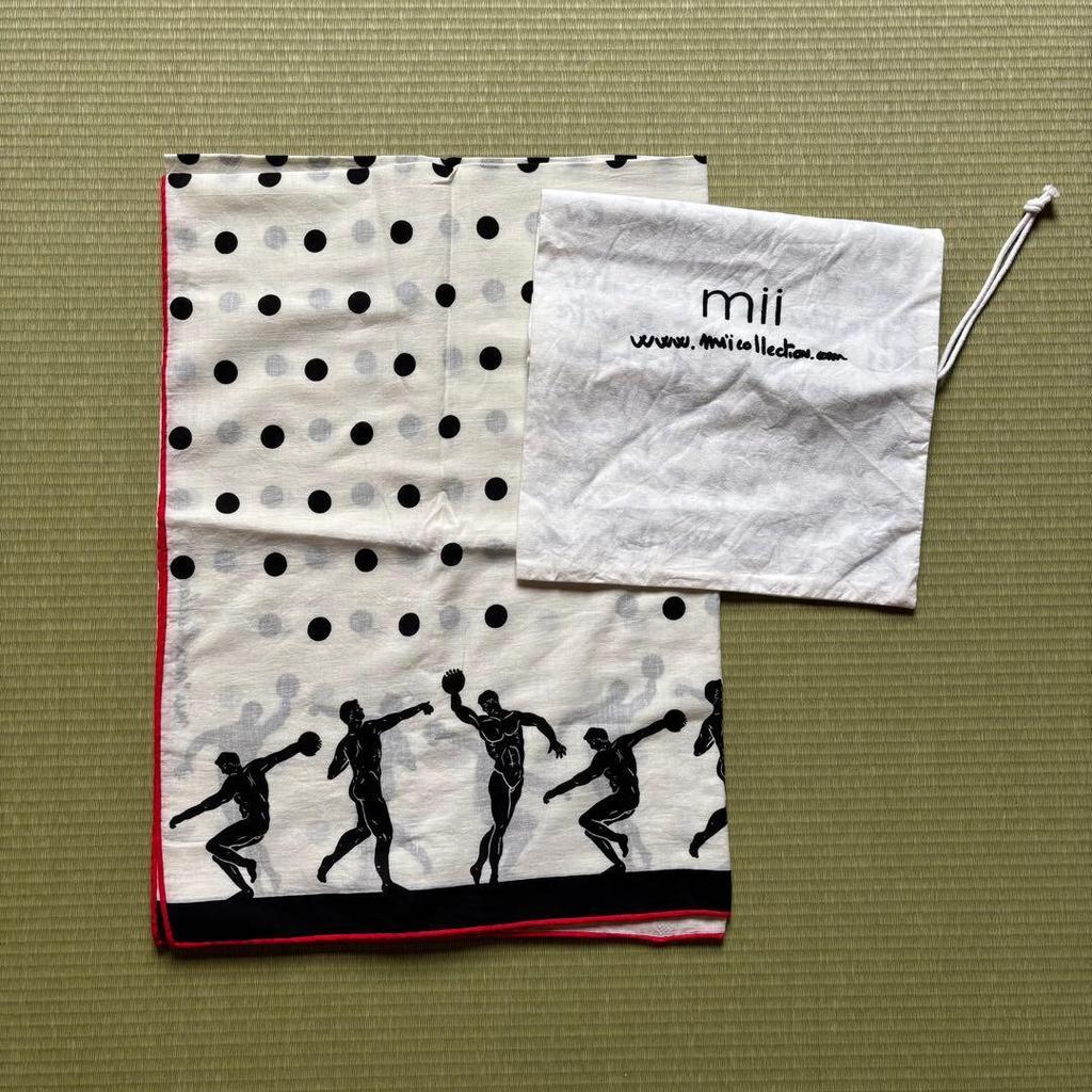 Used Mii Collection Cotton Stole Polka Dot Pattern