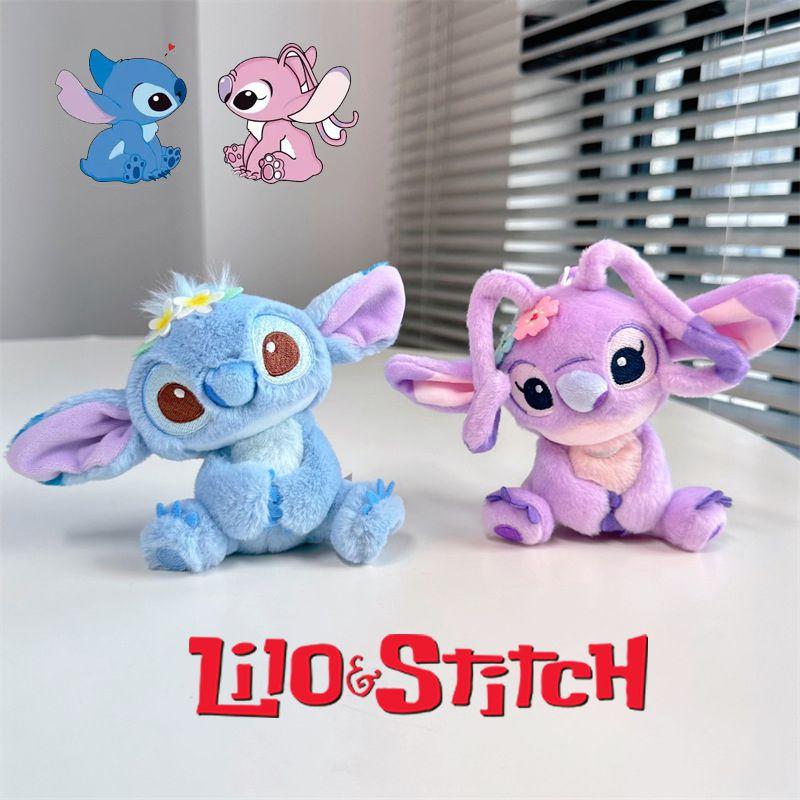 Kuscheliger Disney Lilo Stitch 3,9 Zoll Angel Plüsch-Schlüsselanhänger Weiche Stoffpuppe Kinder Weihnachtsgeschenk