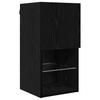 TV Wall Units 8 Pieces Black Oak Effect Particleboard