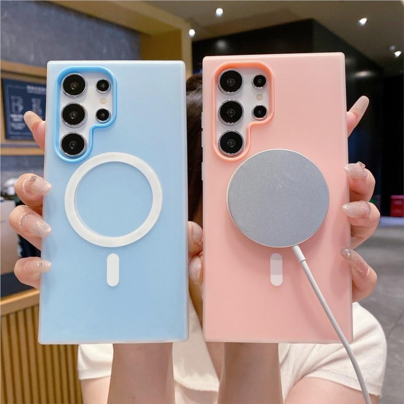 Luxury Candy Color For Magsafe Case for Samsung Galaxy S25 S24 FE S23 Plus S22 Ultra A16 A26 A36 A26 A17 A07 A56 Magnetic Cover