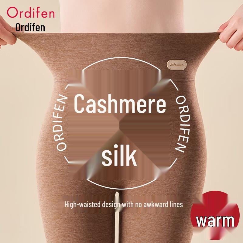 Ordifen Women's Ultra High-Waist Cashmere Silk Thermal Leggings