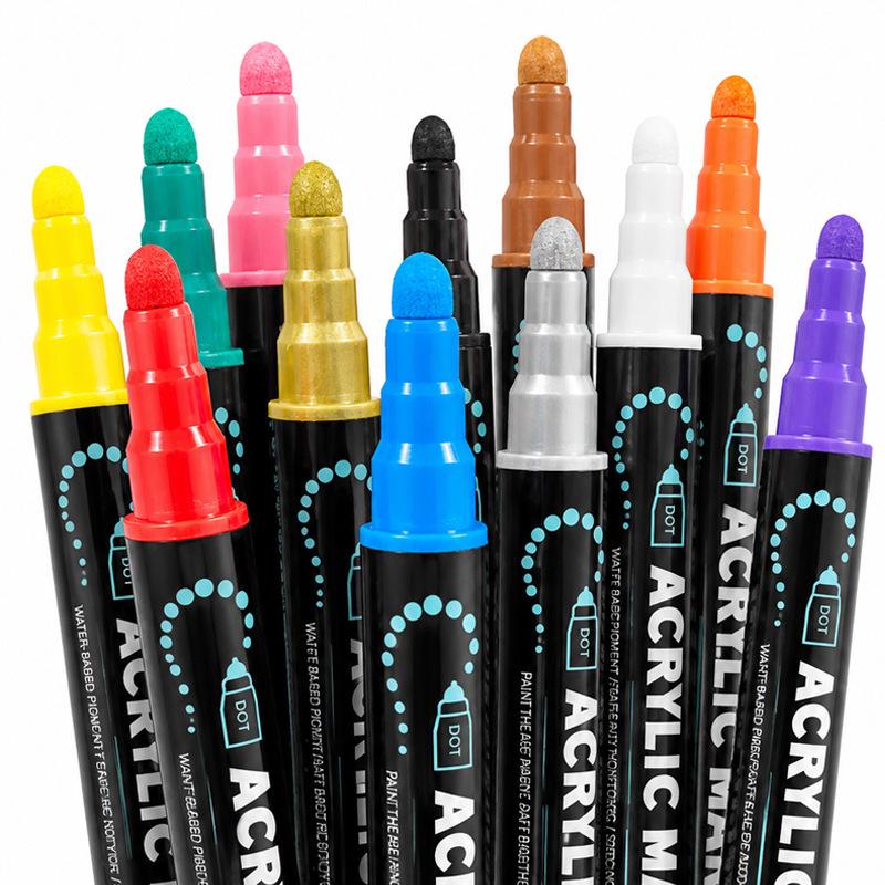 Double-Ended Acrylic Marker Pens for Kids – Quick-Drying, Non-Fading, Vibrant Colors