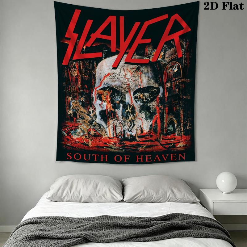 Slayer Wall Tapestry Aesthetic Wall Hanging Printed Fabric Blanket Decorative Tapestries for Bedroom Living Room Home Decor