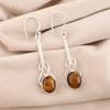 Yellow Tiger's Eye Gemstone 925 Sterling Silver Jewelry Handmade Earrings 1.76" EE-171-26