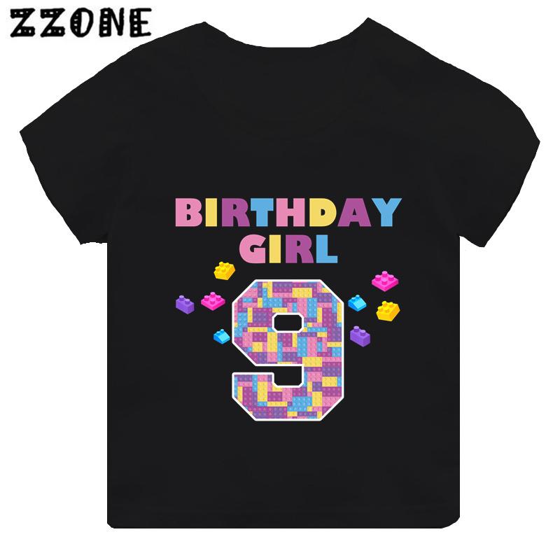 Master Builder Blocks Building Print Cartoon Girls Clothes 1 2 3 4 5 6 7 8 9 Years Happy Birthday Kids T Shirt Baby Boys TShirt