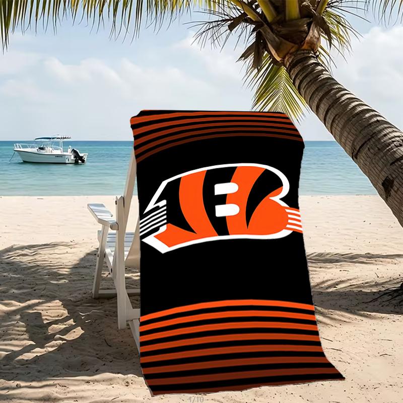 Beach Towel with Cincinnati Bengals LOGO Pattern - Soft,absorbent,machine Washable Lightweight&Modern,swimming,Travel Essentials