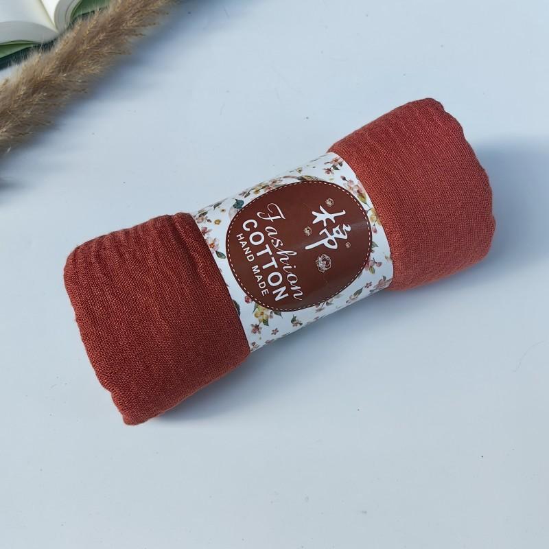 62-122 Colors Crinkle Cotton Underscarf Pleated Pompom Plain Hijab With Tassels Islamic Turban Warp