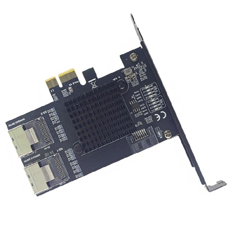 

SFF8087 to PCIE Adapter PCIE X1 to SFF-8087 Expansion Card Support 9 Port 6Gbps SATA3.0 Controller Accessories