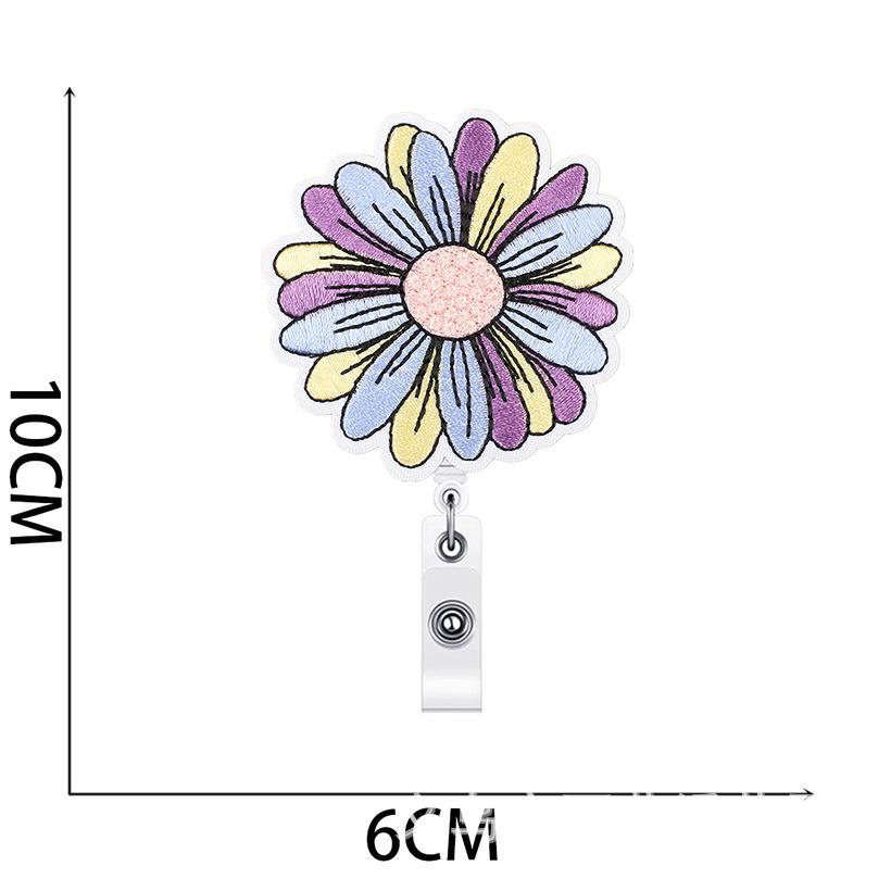 Sunflower Easy-Pull Button Embroidery Cloth Sticker, Sunflower Embroidery Sticker, Clothes Patch Sticker, Crocodile Clip, Computer Embroidery Label