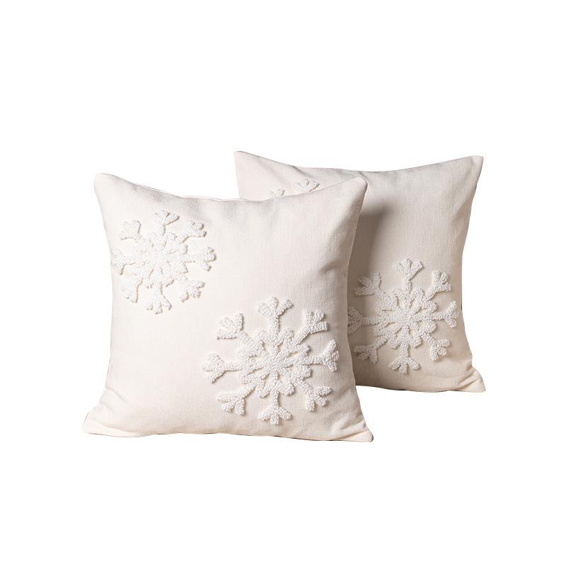 45X45CM Christmas Embroidery Throw Pillow Cover Christmas Tree Pattern Waist Cushion Cover Decor Home Decorative Pillowcase