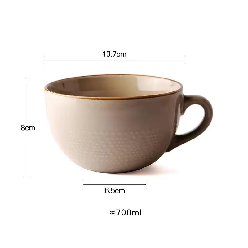 

Бытовая керамическая кружка для кофе большой емкости, офисная посуда для напитков, салатница для лапши быстрого приготовления, молоко для завтрака, кружка для овсянки, 700 мл 601-700ml