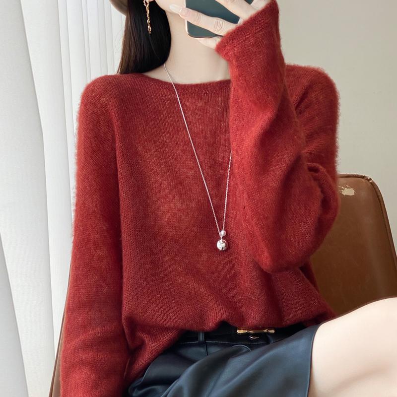 

Женский кашемировый свитер Qinghe кашемир 30% кашемир 70% шерсть осенне-зимний пуловер теплый и модный L красный