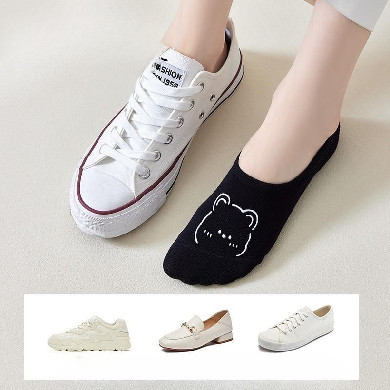 Boat Socks for Women, Summer Thin and Cute Bear Socks for Women, Shallow Invisible Socks for Women, and Short Socks for Women
