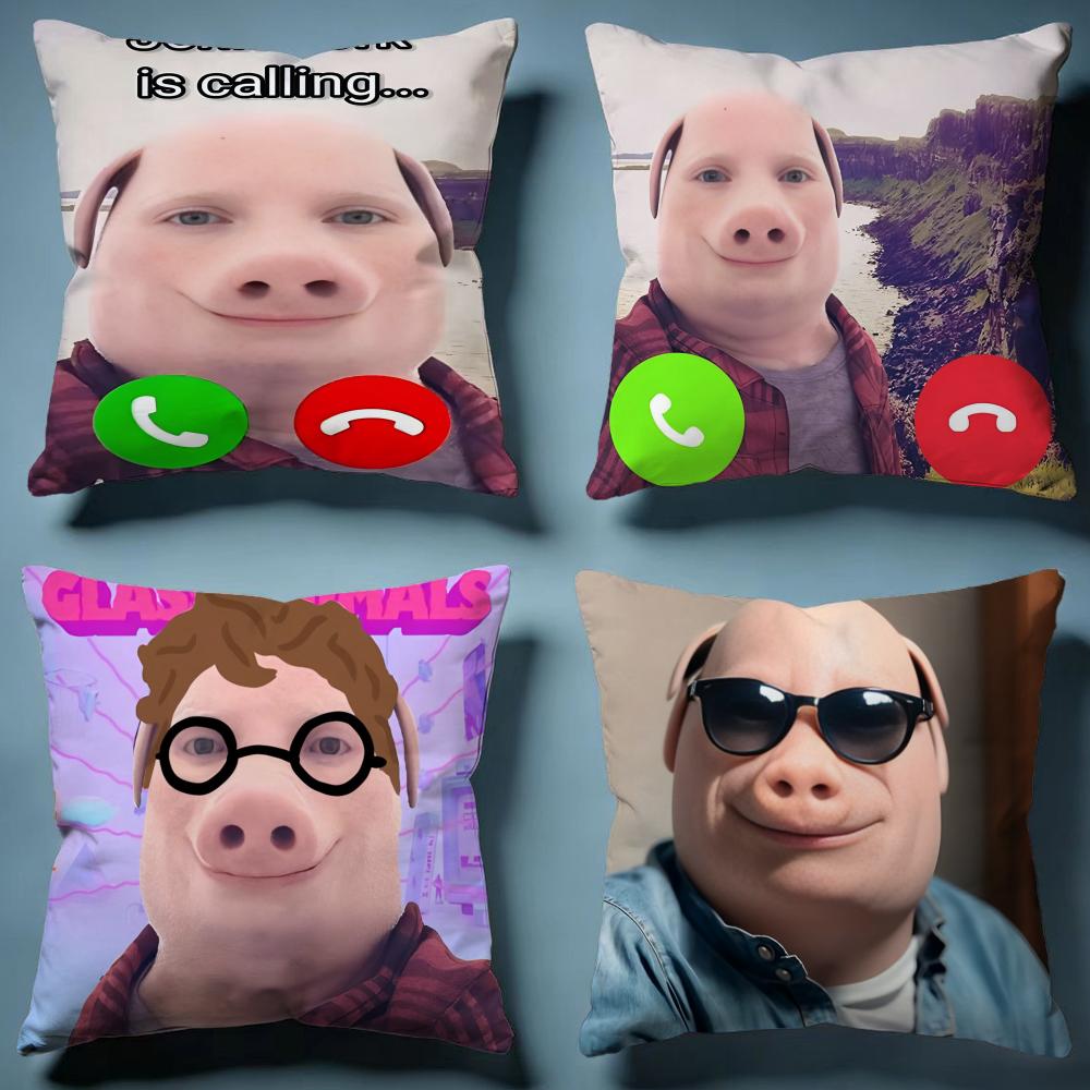 Hot JJohn Pork Is Callinging Cushion Cover Soft Decorative Pillow Case Suitable for Bedroom Sofa Car Travel Use