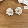 Silver Needle Pink Cubic Zirconia Flower Stud Earrings – Elegant & Delicate Accessories for Women.