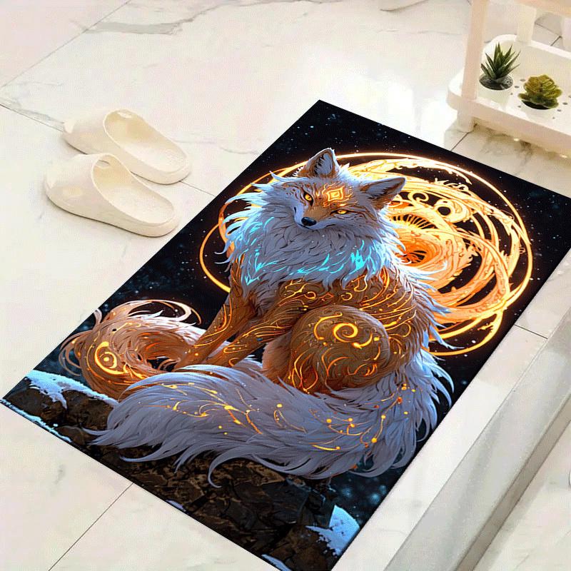

1pc Mysterious ancient fox Print, Design Indoor Area Rug, Soft, Anti-Slip, and Durable Gaming Room Decor for Bedroom, Living Room, and Exerc 60cm by 90cm