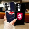 Georgia Passport Flag Plating Phone Case For Samsung Galaxy S24 S25 FE S26 Edge S23 Ultra S22 S21 Plus S20 Anti-Fall Airabag Cov