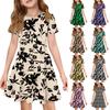 Girl Summer Dress Color & Print Short Sleeve Dress With Pocket Casual Dress Shorts Sleeve Party Dress Easter Day