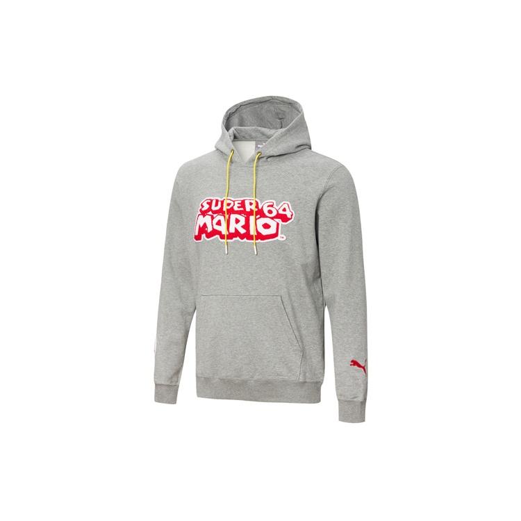 PUMA x Super Mario Crossover Nintendo Printing Knit Sports Pullover Gray Men s 589098-01 S