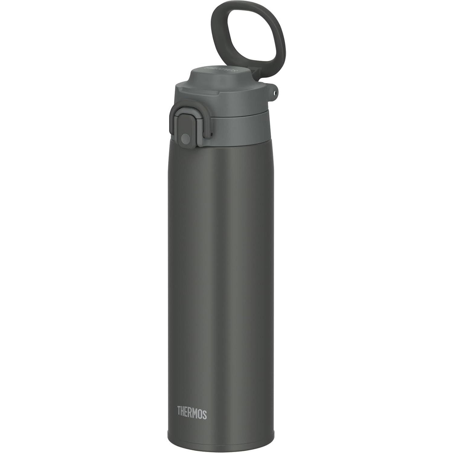 Thermos Water Bottle Vacuum Insulated Travel Mug Carry Loop 750ml Dark Gray JOS-750 DGY