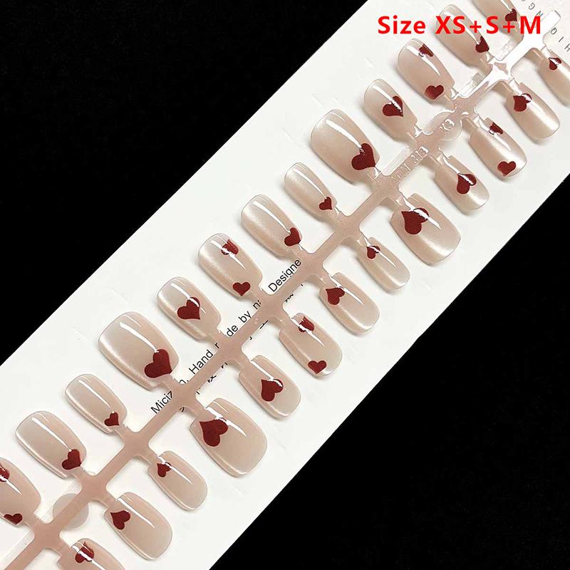 10/30Pcs Cat Eye Press On Nails Handmade Short Full Cover Nail Tips Xs/S/M/ Wearable Women Fake Nails Manicure Decoration