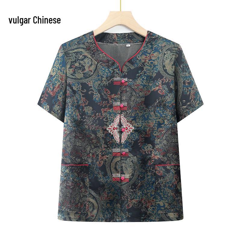Yonghua Elderly Women s Summer Short-Sleeve Top 4XL