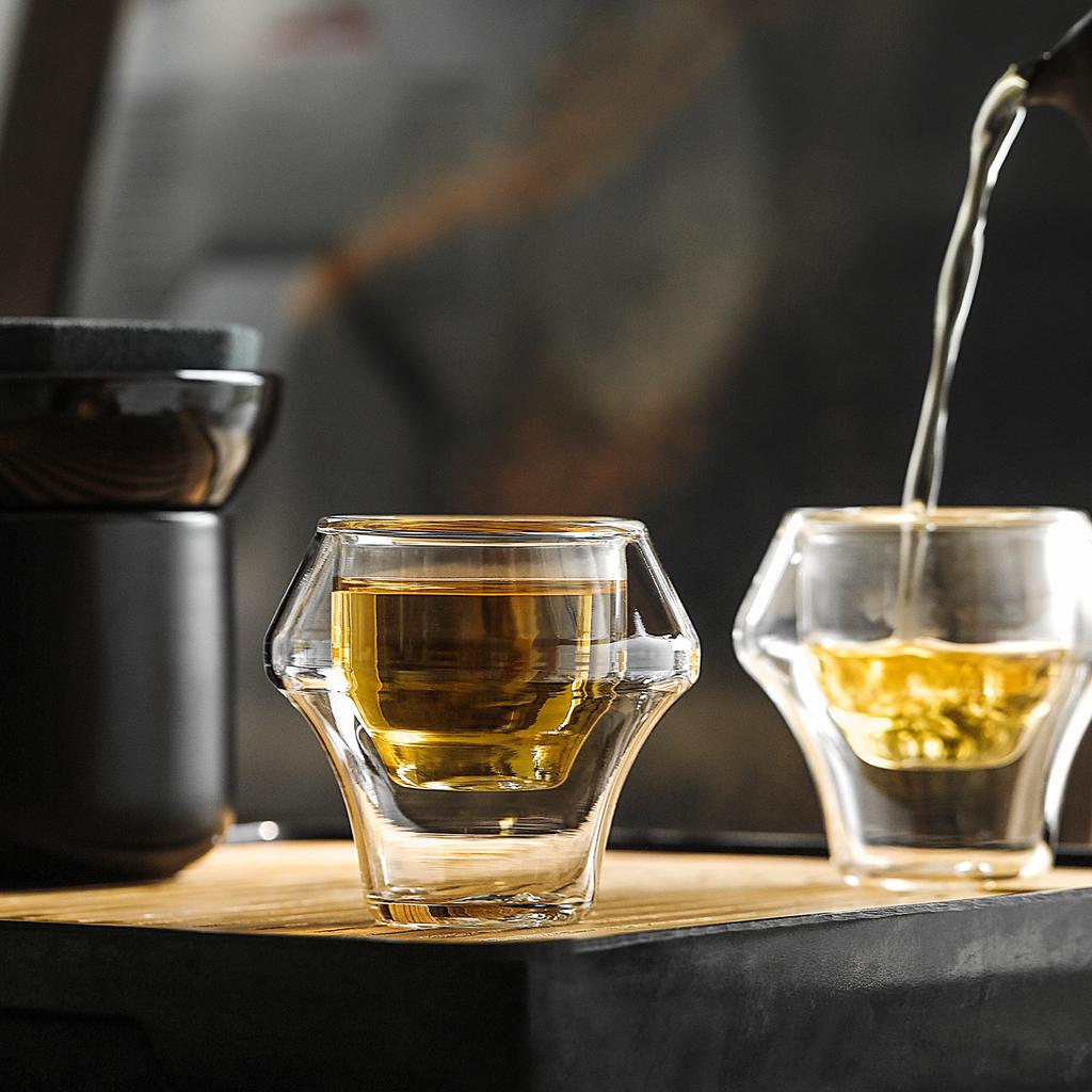 MHW-3BOMBER Doppelwandige Gläser Verbrühschutz Wiederverwendbare Teetasse Klares Espresso-Shotglas Weinglas Bar Küche Kaffeezubehör