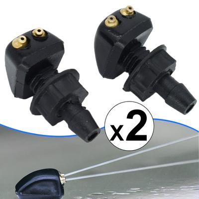 2x Universal Front Windshield Washer Wiper Nozzle Sprayer Sprinkler Water Spout Outlet For Toyota Mazda Hyundai