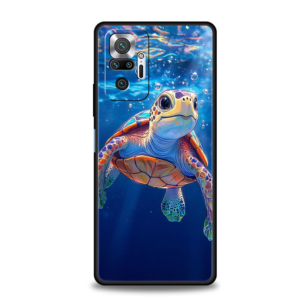 

Ocean Animal Cute Dolphin Sea Turtle Phone Case Cover for Redmi 14C 10C 9 Note 14 13 12 10 11 Pro Plus K40 K50 Pro Soft TPU Bags Redmi Note 11