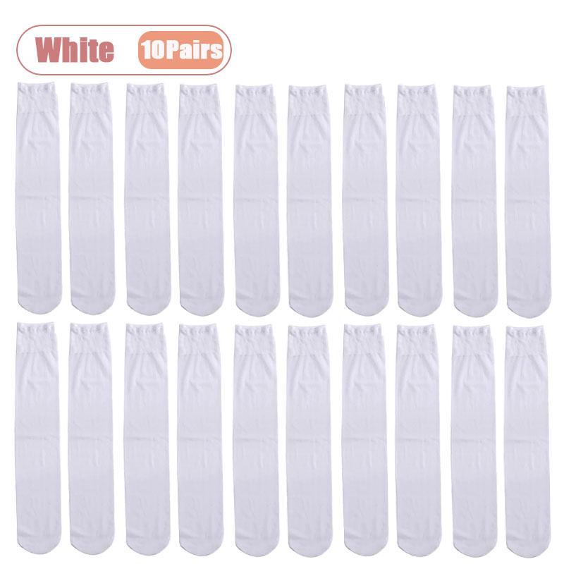 1-10Pairs Women‘s Sheer Knee High Stockings Translucent Socks for Spring and Summer Invisible Office Daily Wear