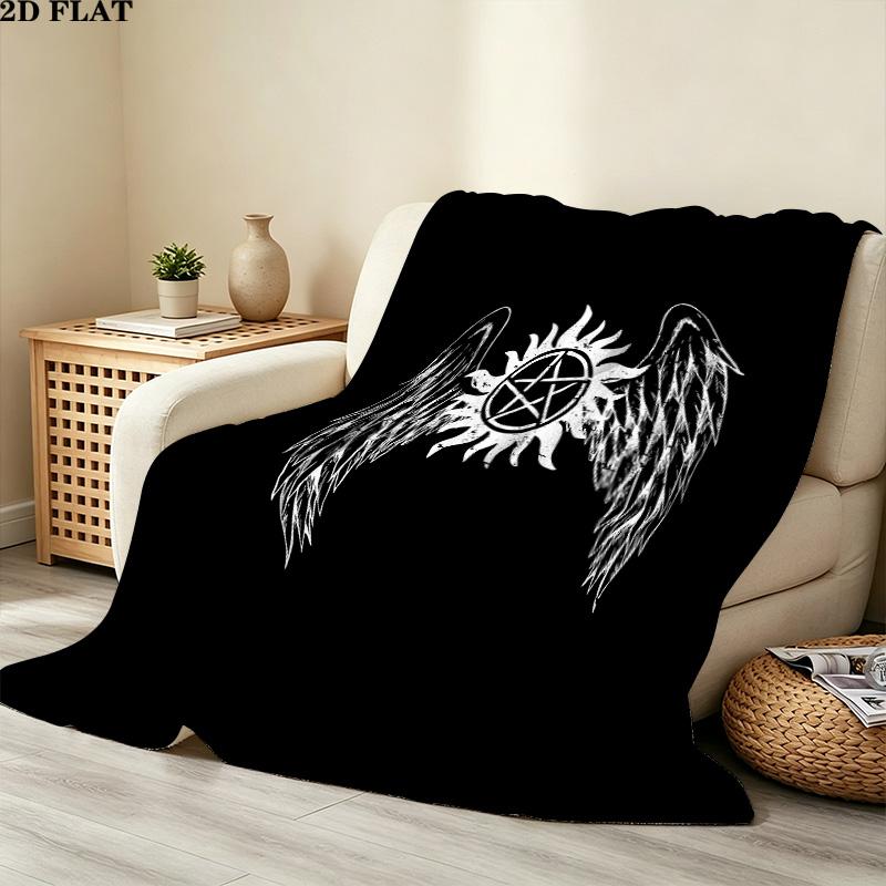 1PC Dean Winchester Patterned Flannel Blanket Suitable For All Seasons For Home Decor Warmth And Comfort Gifts Holiday Present