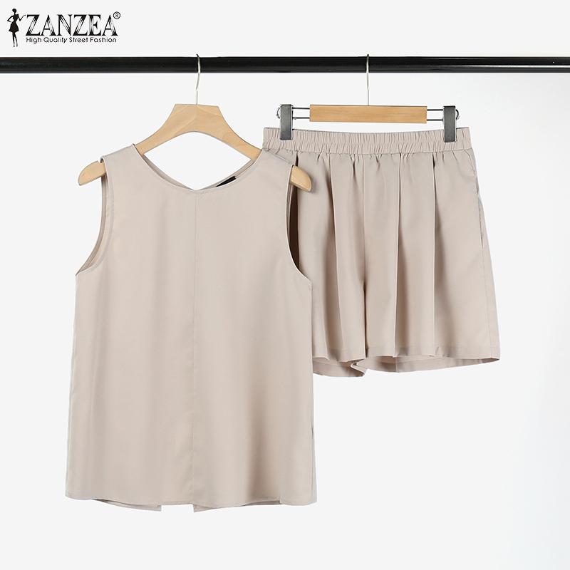 

ZANZEA Женские повседневные майки и шорты, летний комплект из двух предметов