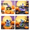 Creative Halloween Tabletop Accessory Witch Frog Ornaments, Resin Magic Wizard Figurine, Micro-landscape Miniature Cute Fantasy Mini Statue