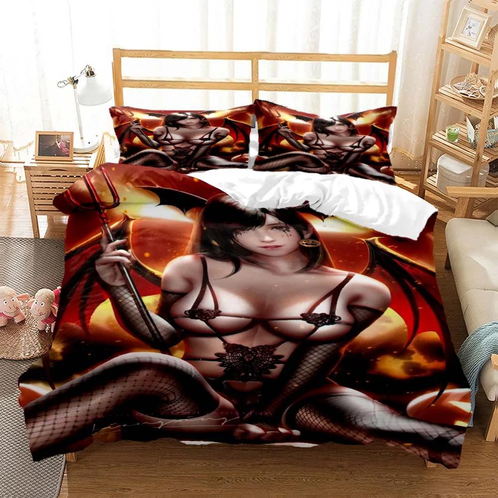 Sexy Beauty Cartoon Digital Printed Bedding Comforter Bedding Sets Bedding Set Luxury King Size Bedding Set Costomizable