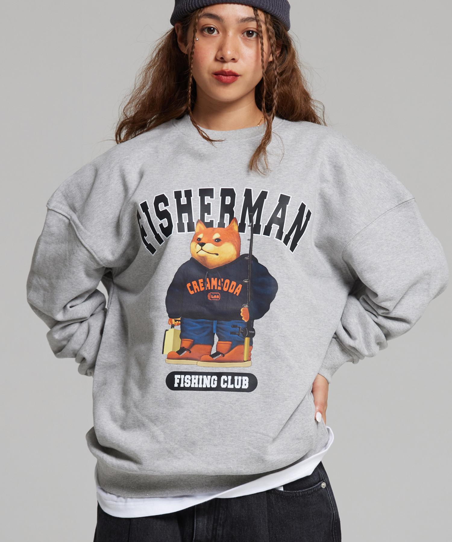 Свитшот Cream Soda Lab Fishing Club Серый Xl (Fleece-Lined)