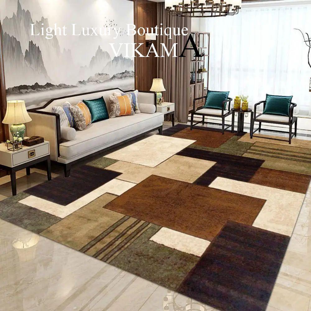 Crystal Velvet Light Luxury Household Carpet Living Room Study Bedroom Foot Mat Non-slip Dirty Resistant Washable Rug
