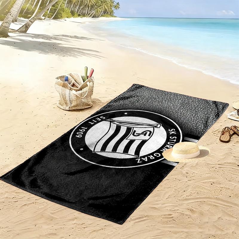 Asciugamano da Spiaggia con Stampa SK Sturm Graz, Asciugamano Grande Morbido ad Asciugatura Rapida per Spiaggia Campeggio Nuoto