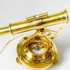 13.97 Cm Brass Alidade Telescope Compass Nautical Navigation Gift Maritime Surveyor Collectible Desk Decor