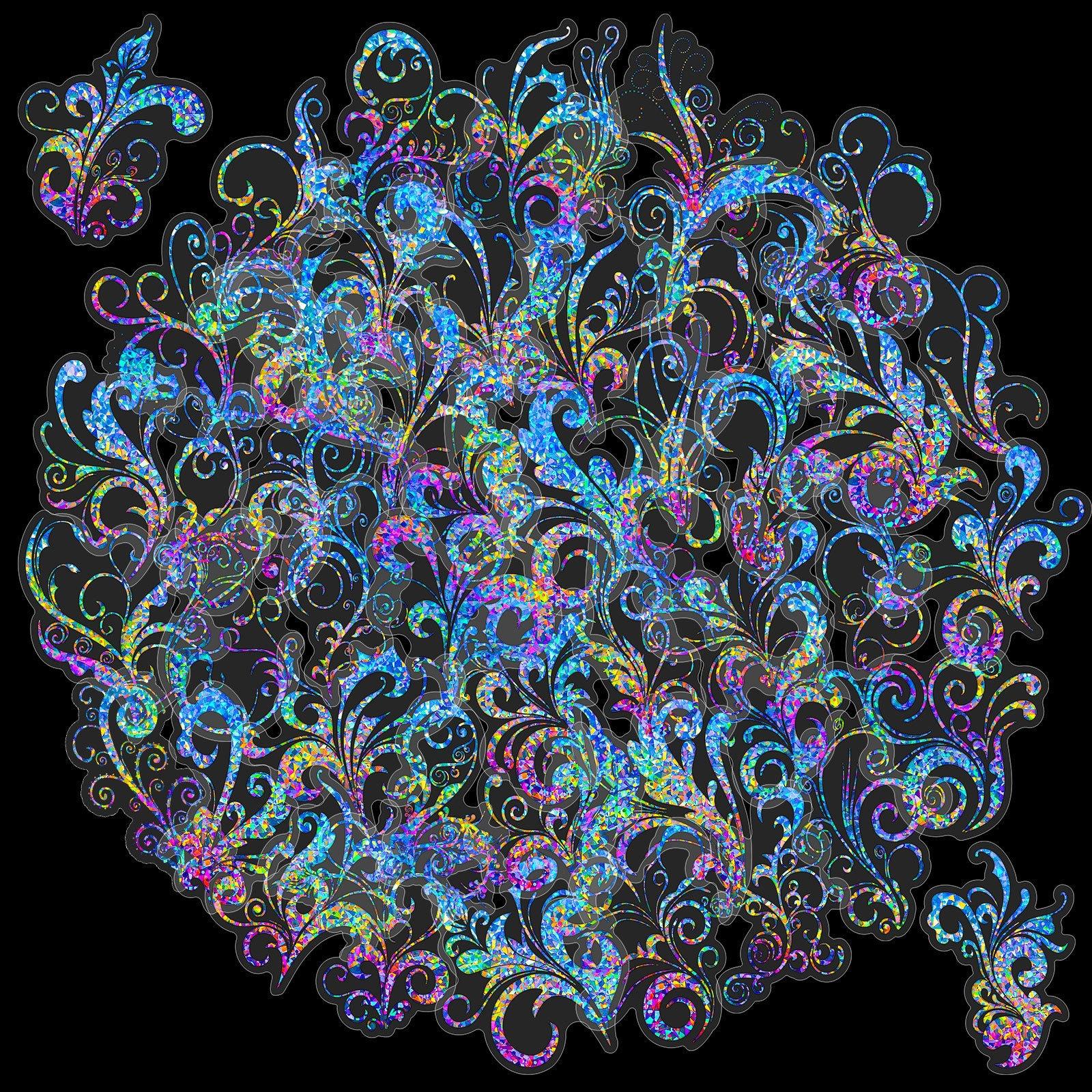 

50 Прозрачные Лазерные Фантазийные Наклейки-Татуировки Текучие Наклейки Лазерные Трехмерные Позолоченные В Древнем Стиле Gu Card Голографические