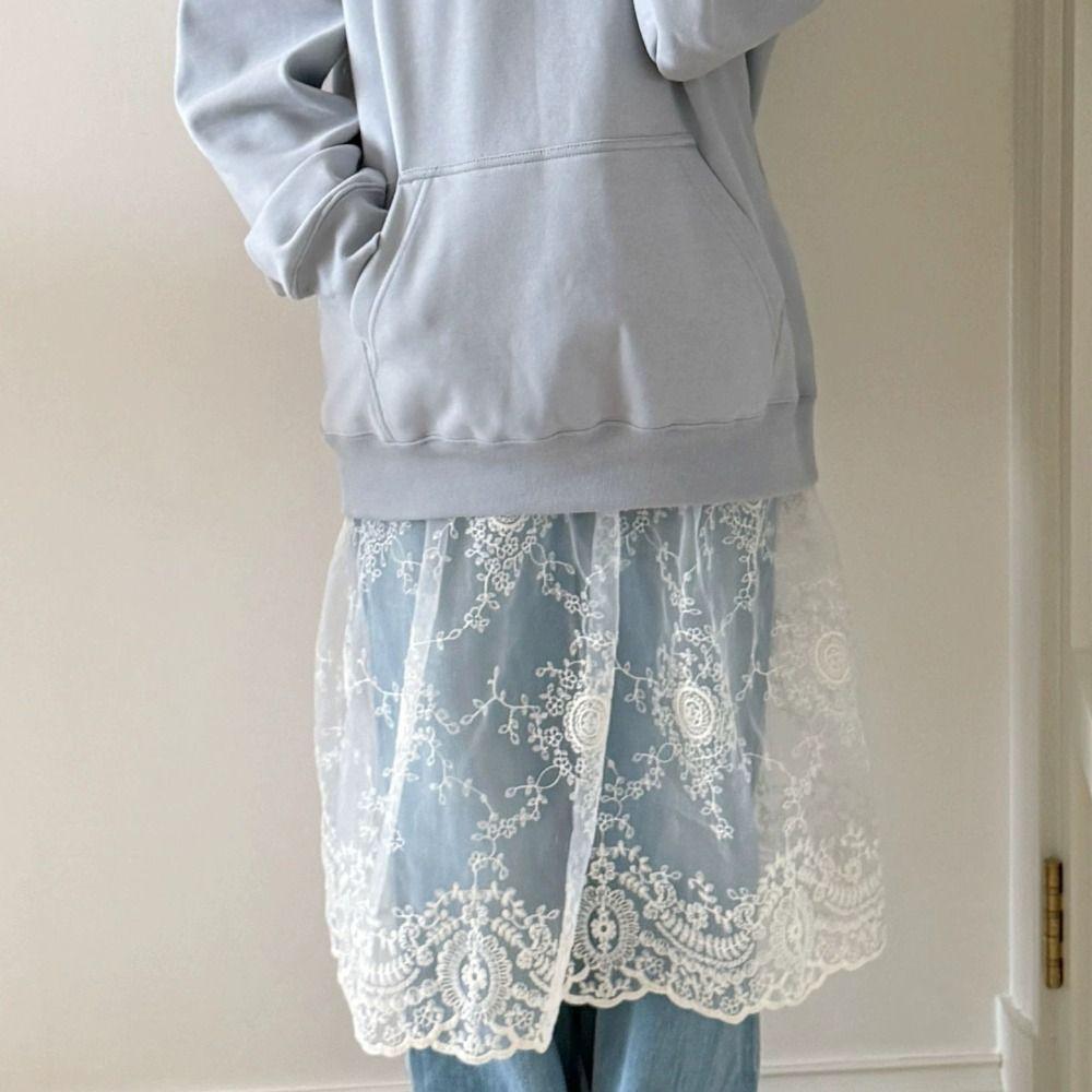 Sweet Lace Underskirt Slips Long Mesh Underskirt Slips Dress Elegant Lining Petticoat Women  Girls